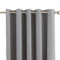 Silver - Front - Riva Home Eclipse Blackout Eyelet Curtains