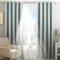 Duck Egg - Side - Riva Home Eclipse Blackout Eyelet Curtains