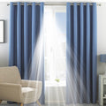 Denim - Side - Riva Home Eclipse Blackout Eyelet Curtains