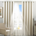 Ivory - Side - Riva Home Eclipse Blackout Eyelet Curtains