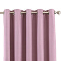 Mauve - Front - Riva Home Eclipse Blackout Eyelet Curtains