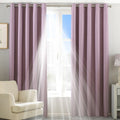 Mauve - Side - Riva Home Eclipse Blackout Eyelet Curtains