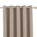 Natural - Front - Riva Home Eclipse Blackout Eyelet Curtains