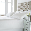 White - Front - Riva Home Eton Satin Stripe Duvet Cover Set (200 Thread Count)