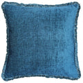 Teal - Front - Riva Home Astbury Fringed Square Cushion Cover