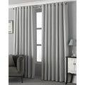 Silver - Front - Riva Home Pendleton Ringtop Eyelet Curtains