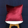 Cranberry - Side - Riva Paoletti Luxe Velvet Cushion Cover