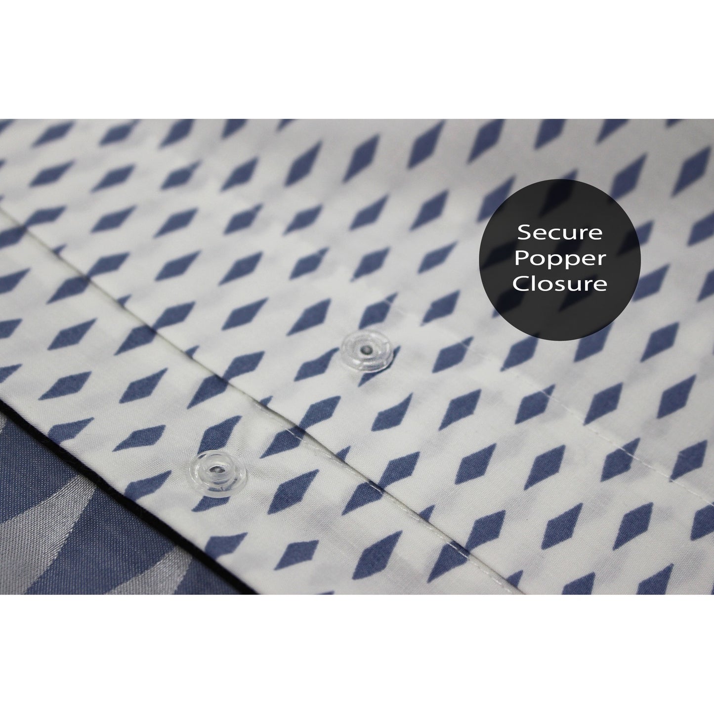 Indigo - Side - Linen House Northbrook Duvet Cover Set