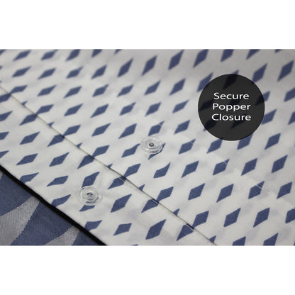 Indigo - Side - Linen House Northbrook Duvet Cover Set