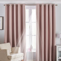 Blush - Front - Riva Paoletti Eclipse Ringtop Eyelet Curtains