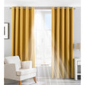 Ochre Yellow - Front - Riva Paoletti Eclipse Ringtop Eyelet Curtains
