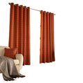 Burnt Orange - Front - Furn Ellis Ringtop Eyelet Curtains