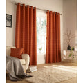 Burnt Orange - Back - Furn Ellis Ringtop Eyelet Curtains