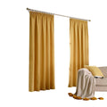 Ochre Yellow - Front - Furn Harrison Pencil Pleat Faux Wool Curtains (Pair)