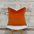 Jaffa Orange-Teal - Back - Riva Home Quartz Cushion Cover with Geometric Diamond Design