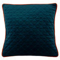 Teal-Jaffa Orange - Front - Riva Home Quartz Cushion Cover with Geometric Diamond Design