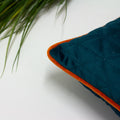 Teal-Jaffa Orange - Lifestyle - Riva Home Quartz Cushion Cover with Geometric Diamond Design