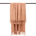Blush Pink - Front - Furn Jocelyn Chunky Knit Throw