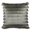 Silver - Front - Furn Flicker Tiered Fringe Cushion Cover