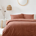 Pecan - Back - The Linen Yard Claybourne Duvet Cover Set