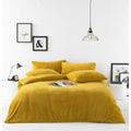 Ochre Yellow - Front - Furn Sherpa Fleece Fabric Duvet Cover Set