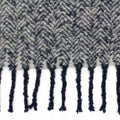 Navy - Back - Furn Weaver Throw with Herringbone Design