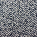 Navy - Side - Furn Weaver Throw with Herringbone Design