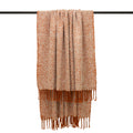 Rust - Front - Furn Weaver Throw with Herringbone Design