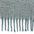 Teal - Back - Furn Weaver Throw with Herringbone Design