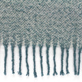 Teal - Back - Furn Weaver Throw with Herringbone Design