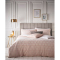 Blush Pink-Gold - Front - Furn Tessellate Duvet Cover and Pillowcase Set