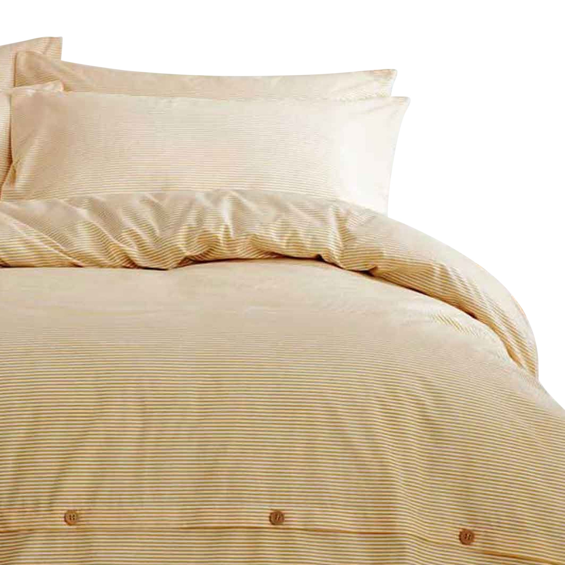 Ochre - Back - The Linen Yard Holbury Duvet and Pillowcase Set