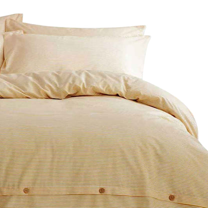 Ochre - Back - The Linen Yard Holbury Duvet and Pillowcase Set
