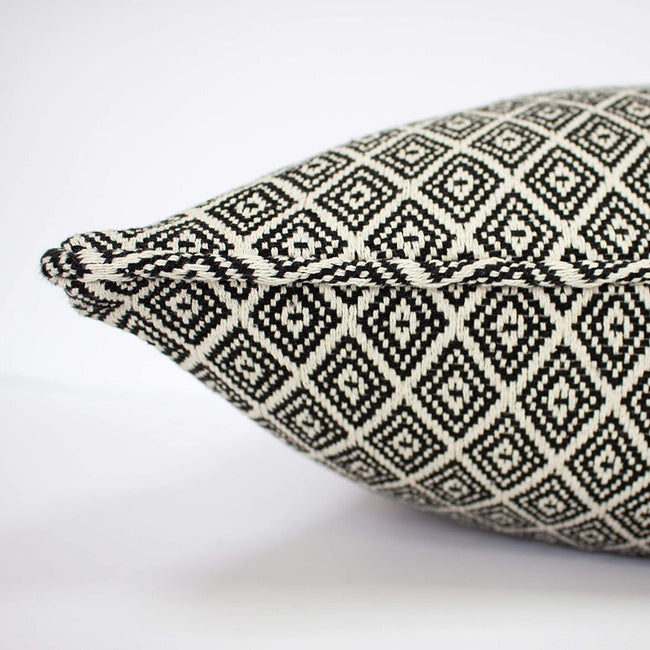 Monochrome - Side - Paoletti Tangier Geometric Cushion Cover