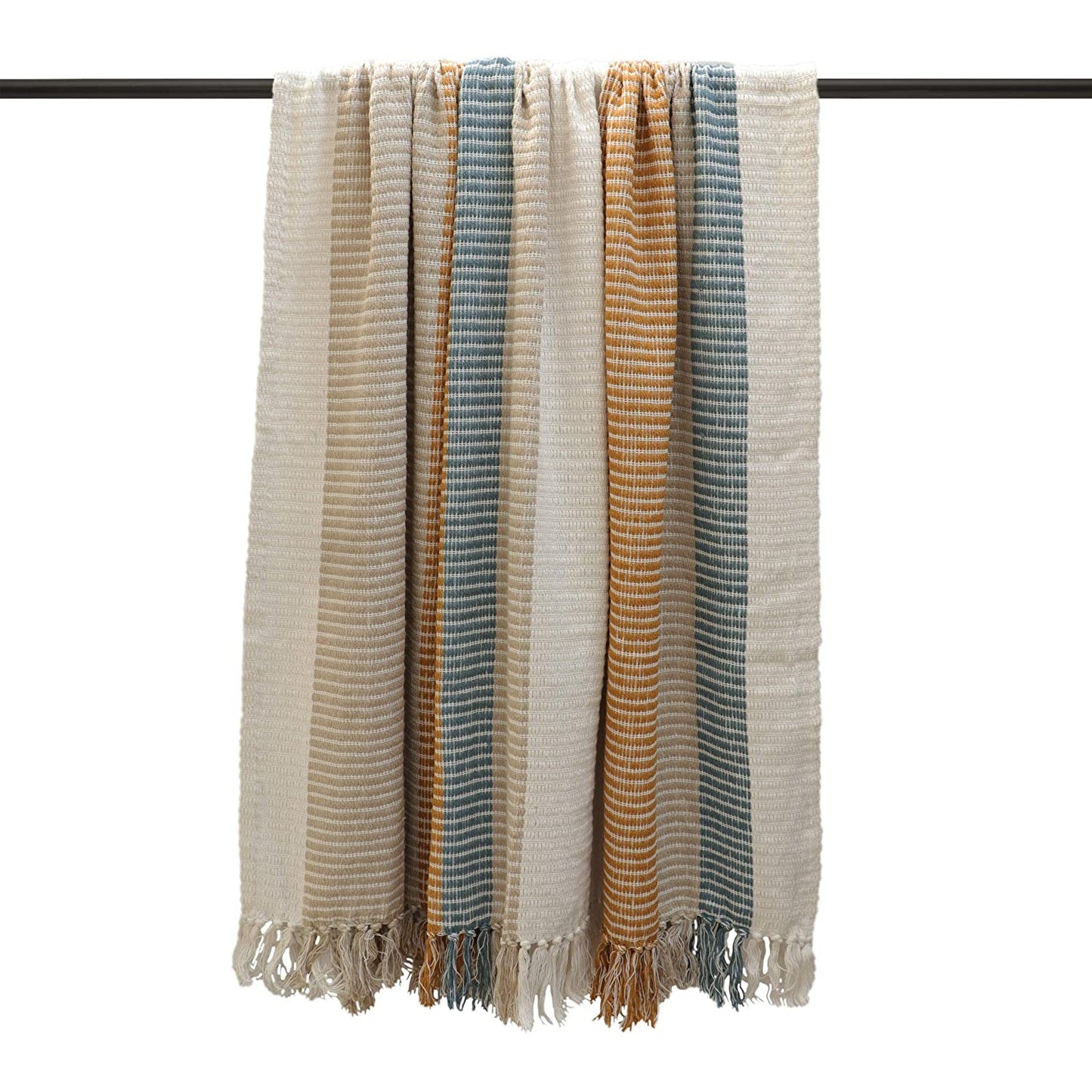 Teal-Ochre Yellow - Front - Furn Tulsa Throw