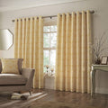 Ochre Yellow - Front - Paoletti Horto Eyelet Curtains
