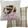 Natural-Lilac-Black - Front - Evans Lichfield Watercolour Bee Cushion Cover
