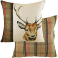 Green-Brown-Red - Front - Evans Lichfield Hunter Stag Cushion Cover