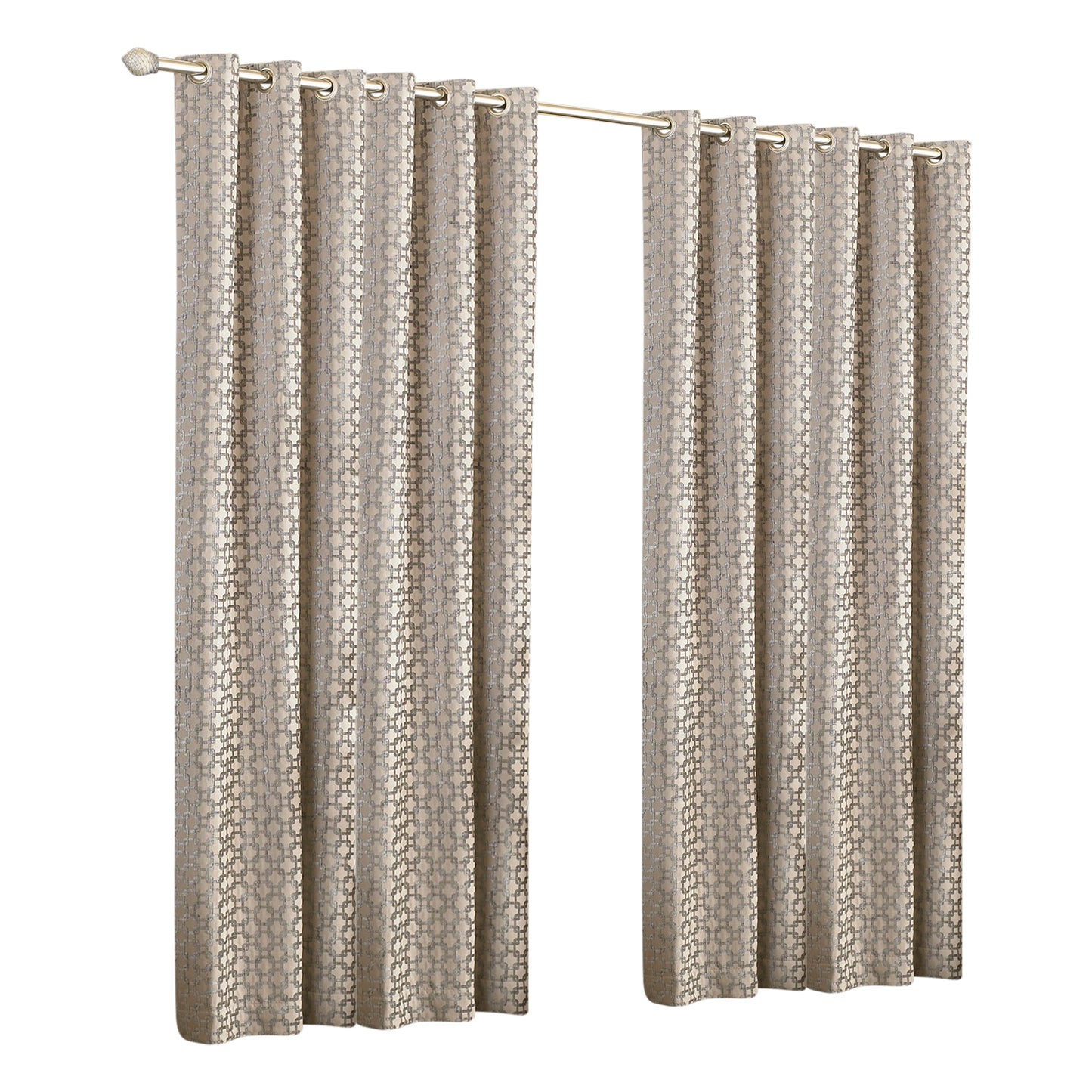 Silver - Front - Riva Home Belmont Ringtop Curtains