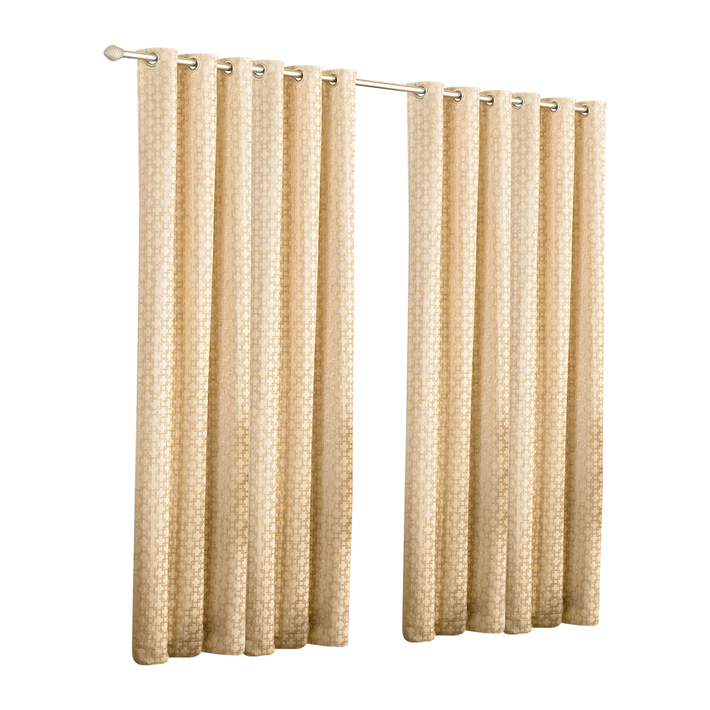 Beige - Front - Riva Home Belmont Ringtop Curtains