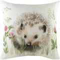 Off White-Brown-Green - Front - Evans Lichfield Hedgerow Hedgehog Cushion Cover