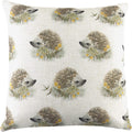 Off White-Brown-Yellow - Front - Evans Lichfield Woodland Hedgehog Repeat Print Cushion Cover