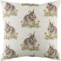 Off White-Brown-Yellow - Front - Evans Lichfield Woodland Hare Repeat Print Cushion Cover