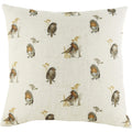Off White-Brown-Orange - Front - Evans Lichfield Oakwood Robin Repeat Print Cushion Cover