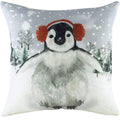 Multicoloured - Front - Evans Lichfield Snowy Penguin With Earmuffs Cushion Cover