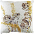 Brown-Yellow-Off White - Front - Evans Lichfield Woodland Field Mouse Cushion Cover