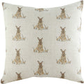 Off White-Brown - Front - Evans Lichfield Oakwood Hare Repeat Print Cushion Cover