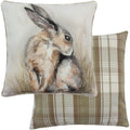 Brown-Off White - Back - Evans Lichfield Watercolour Hare Cushion Cover