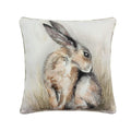 Brown-Off White - Front - Evans Lichfield Watercolour Hare Cushion Cover
