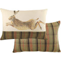 Green-Brown-Red - Back - Evans Lichfield Hunter Jumping Hare Cushion Cover